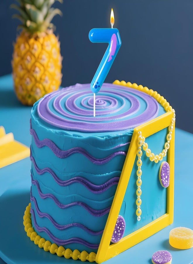 Zailo Cartoon Anime Theme Number Birthday Candle Blue Cartoon Birthday Party Cake Decorations for Boys Girls Supplies Party Decorations (Number 7) - Image 5
